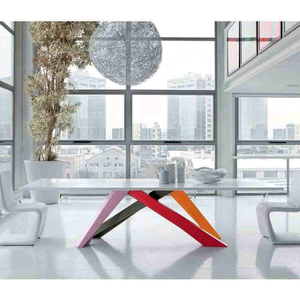 viadurini collezione living bonaldo big table tavolo in legno laccato bianco di design 2136353