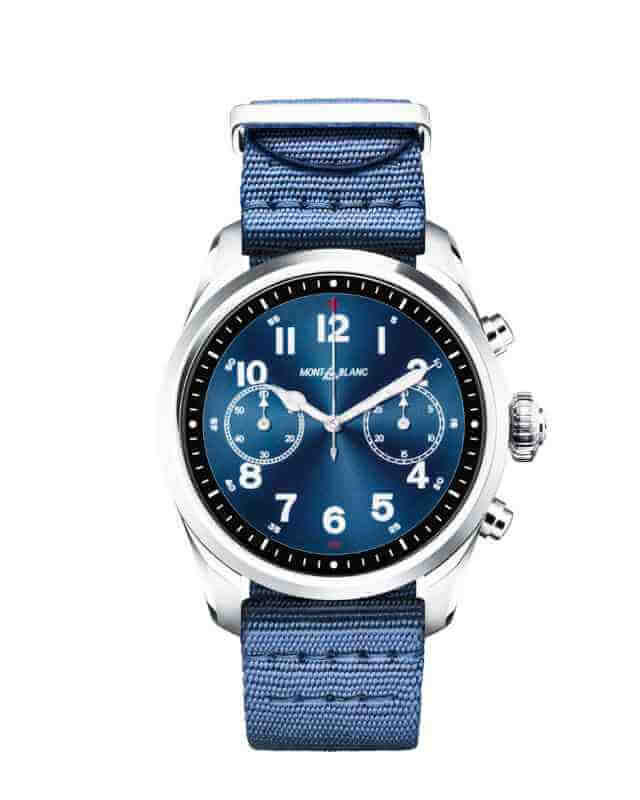 montblanc smartwatch steel front nylon