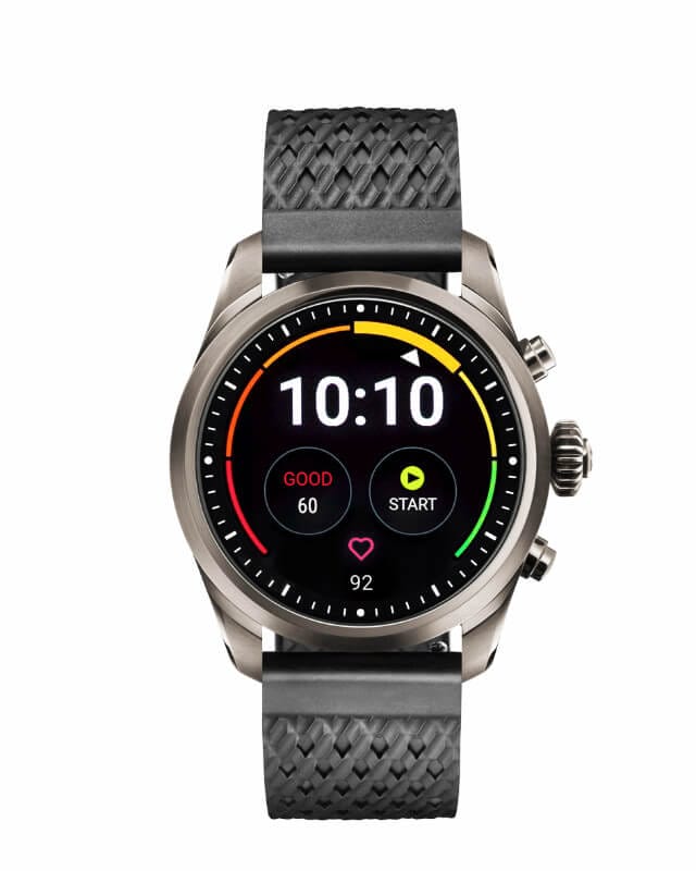 montblanc smartwatch titanium front blackstraps