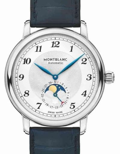 montblanc star legacy moonphase 42mm steel blue id 117578 eur 3 950